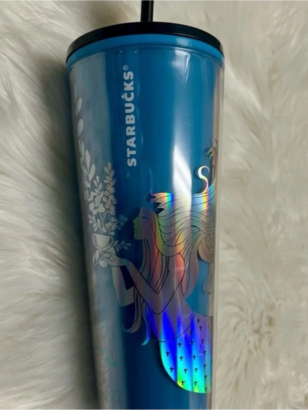 Starbucks Blue Holographic Siren Tumbler